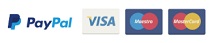 logos de paypal, visa y mastercard
